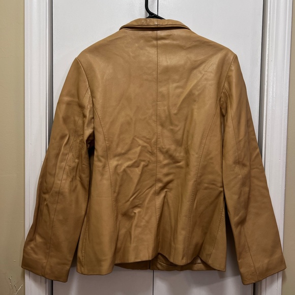 Tiboa Dark Cream Genuine Leather Jacket Women's S Vintage - Picture 2 of 5